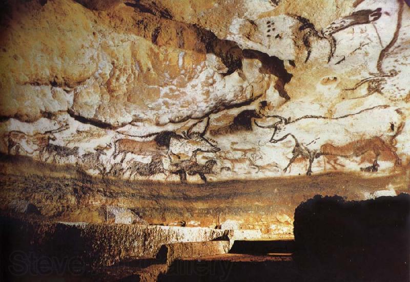 unknow artist The-large Hall in the cave of Lascaux France France oil painting art
